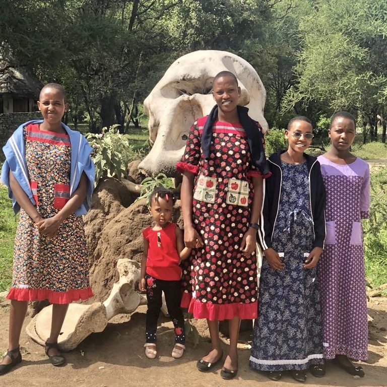 MGRC students Momoi, Nemoipo, Faraja, Nandoye on safari trip in Africa.