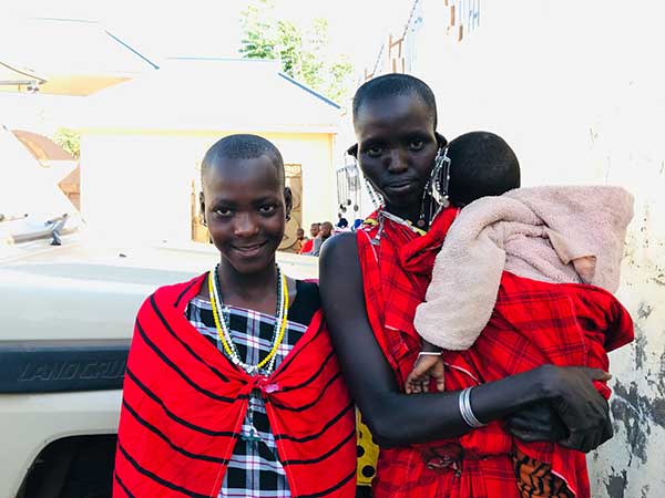 Namelock Mbabui and her mother.
