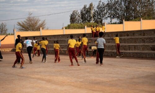 Girls playing basketball
