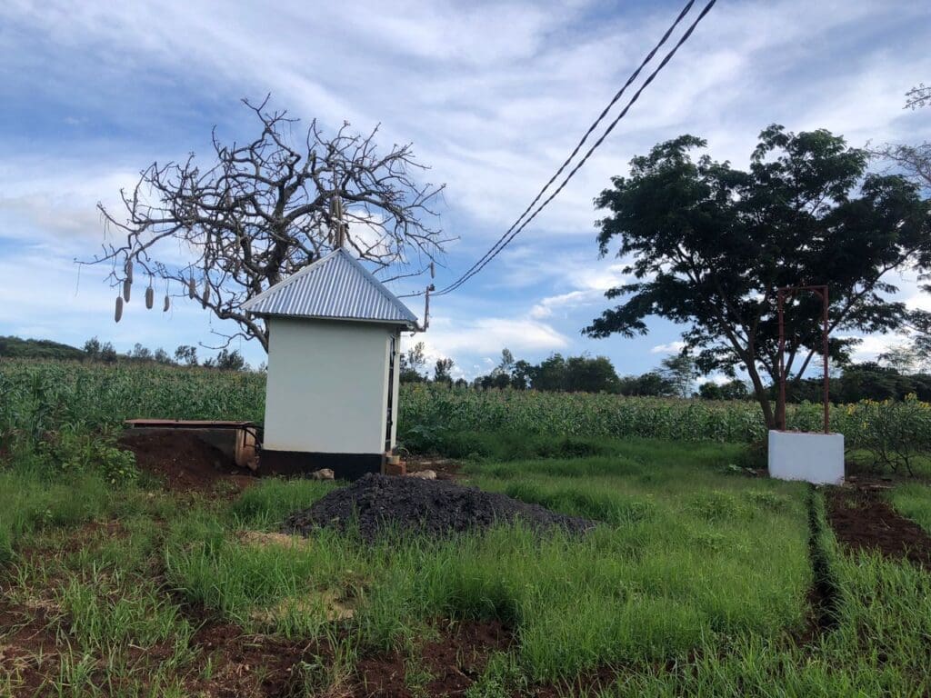 Water tower on ecoFarm which is fed from main clean woter tower