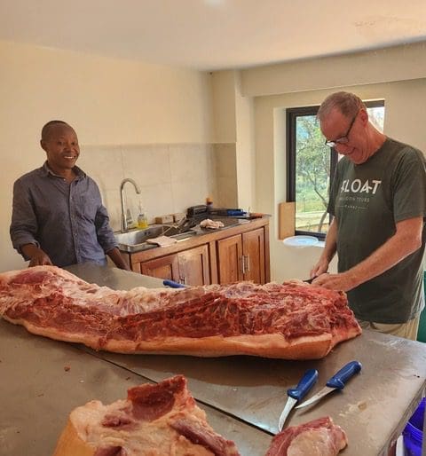 Butchering a hog