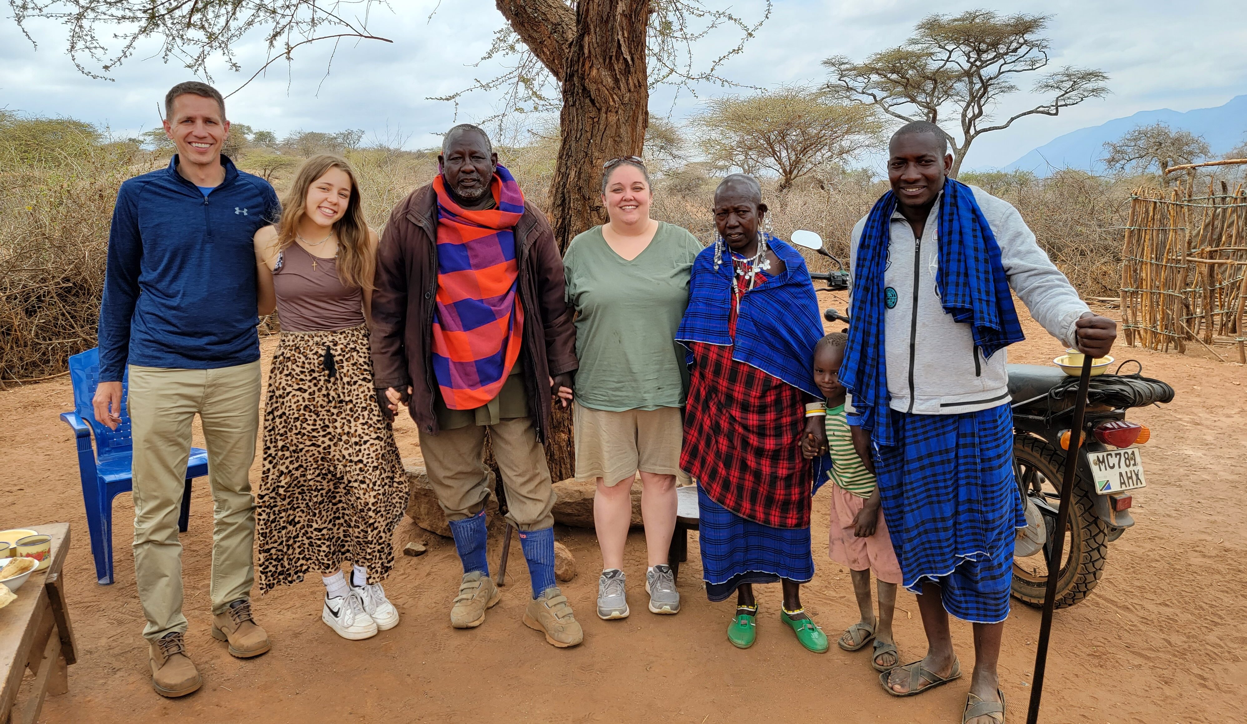 Visitors meeting local Maasai tribal leaders