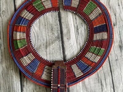 Traditional Maasai bead work for neck wear that is part of the cultural experience