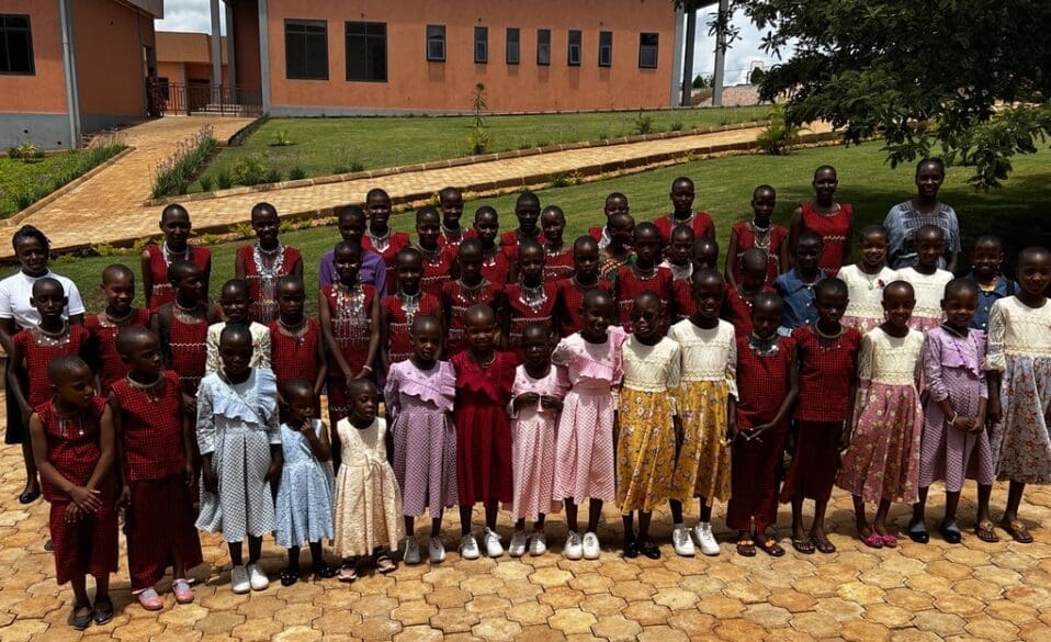 A group picture of the girls on Easter morning