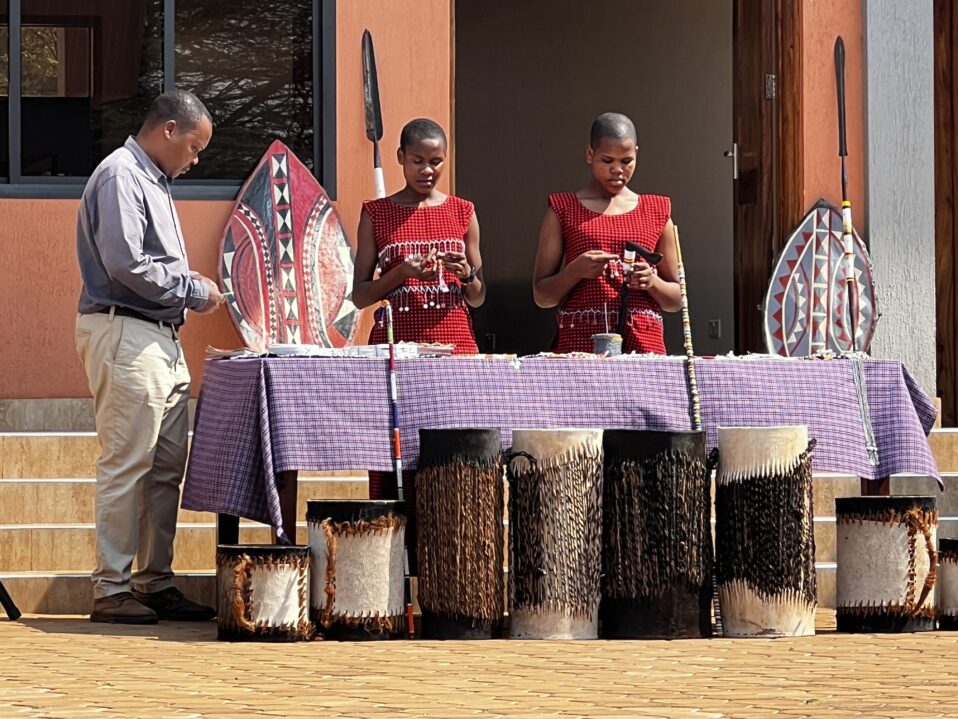 Suzana and Esupat practicing for a cultural event.