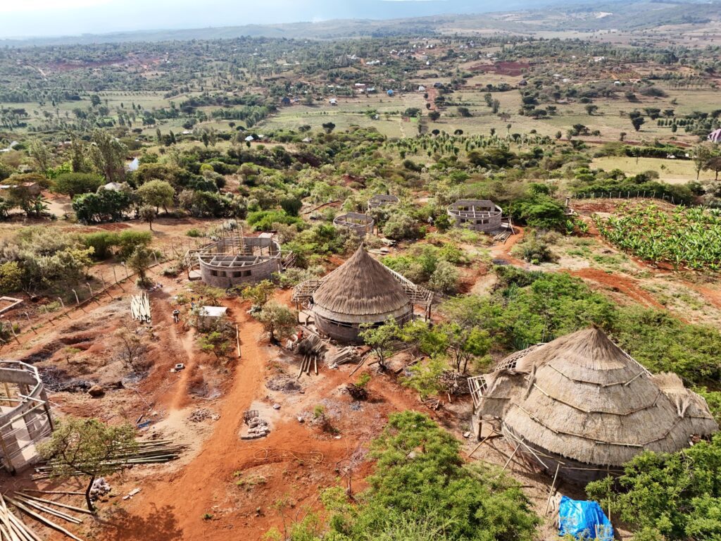 construction progress of the ecolodge and villas